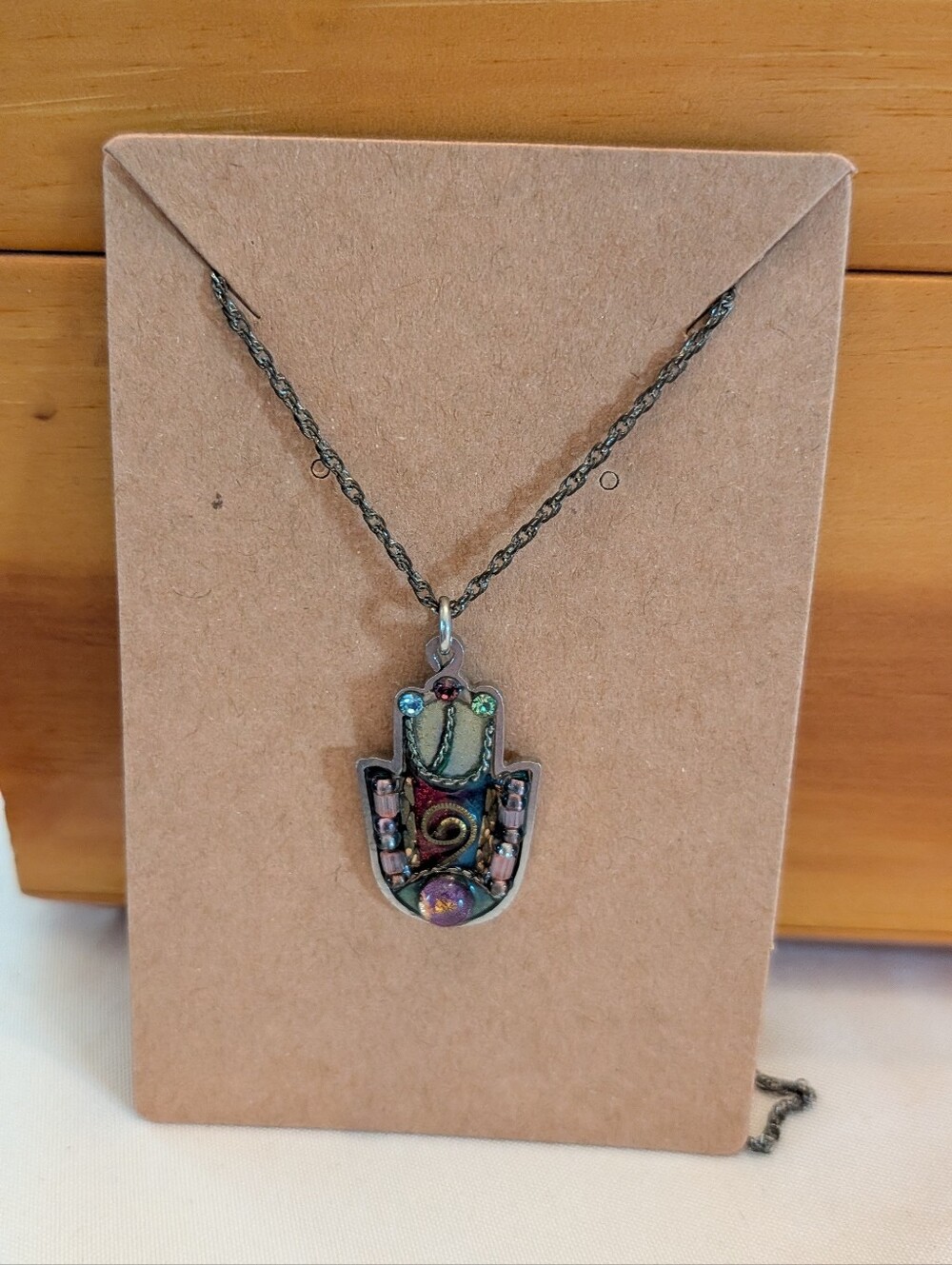 Multicolor Hamsa Pendant Necklace for Women